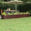 vidaXL Garden Raised Bed Brown Powder-coated steel Large Durable