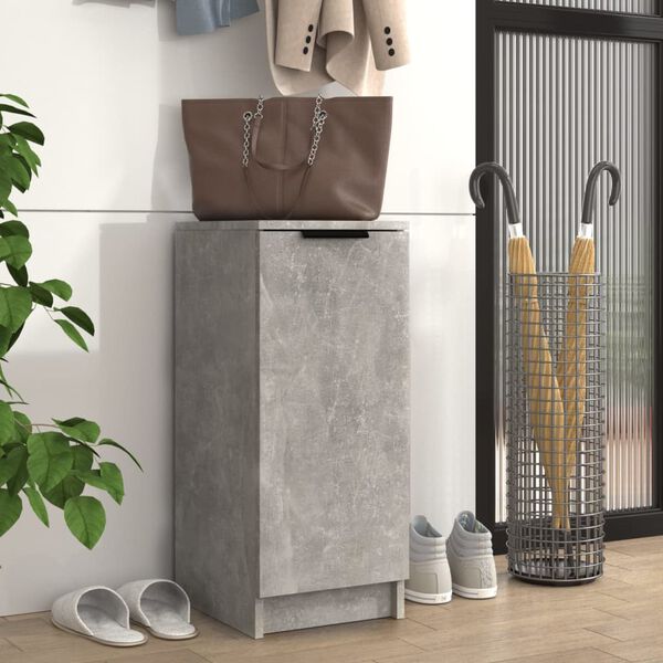 vidaXL Shoe Cabinet Concrete gray Engineered wood Compact Shoe Cabinet
