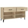 vidaXL Shoe Cabinet Sonoma Oak 40.2x13.8x21.7" Engineered Wood