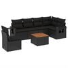 vidaXL Garden Sofa Set Black PE Rattan Large Adjustable Armrests