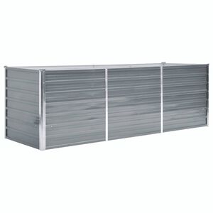 vidaXL Raised Bed Grey Galvanized Steel 94.5x31.5x30.3 in Sturdy