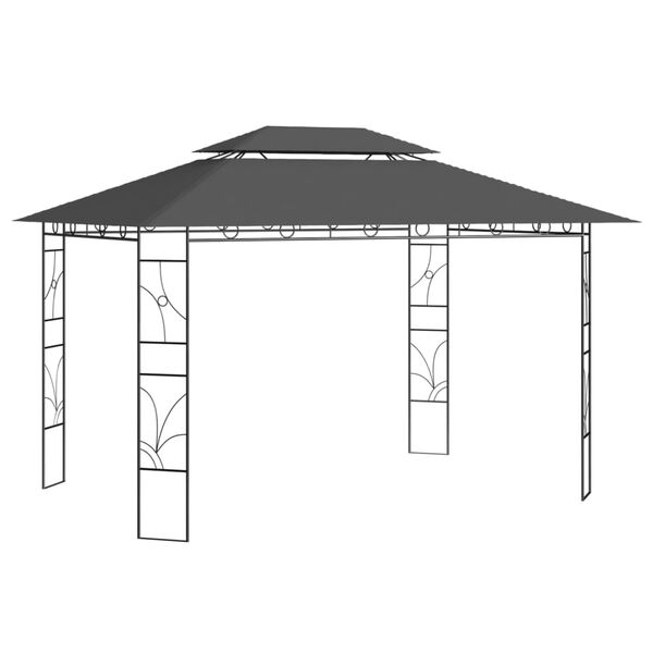 vidaXL Gazebo Anthracite Steel Large Portable Gazebo Rectangular