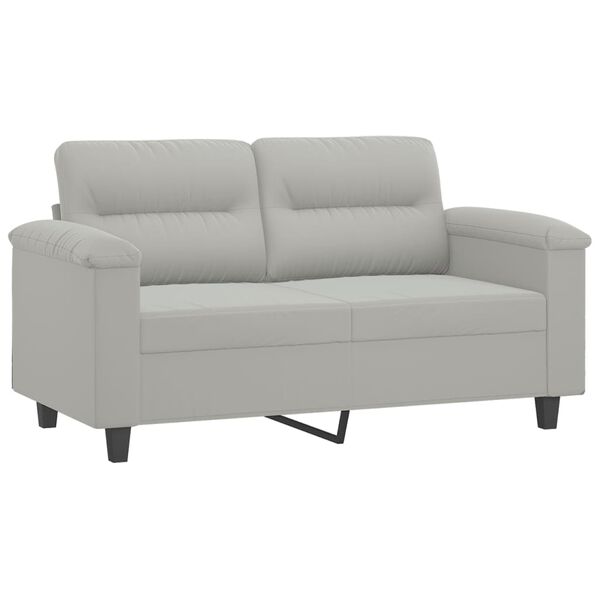 vidaXL Sofa Set Light gray Microfiber fabric 3-seater and 2-seater
