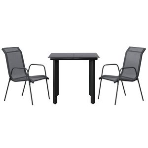 vidaXL Garden Dining Set Black, Anthracite