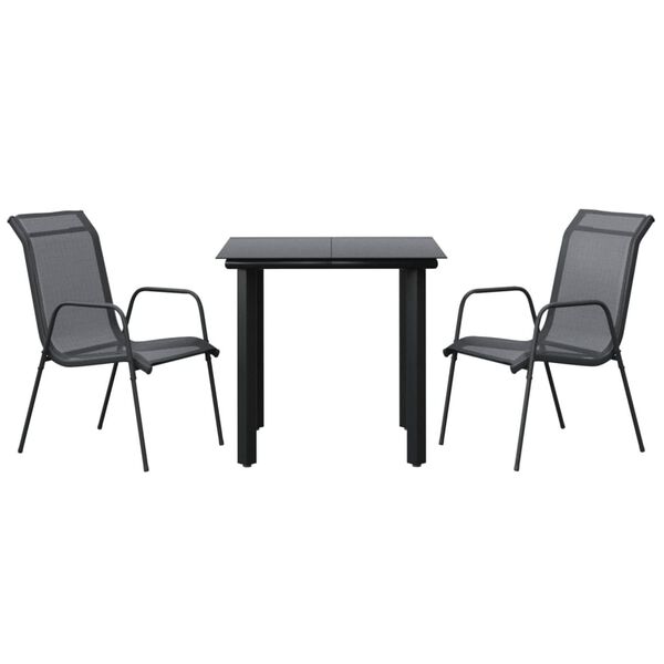vidaXL Garden Dining Set Black, Anthracite