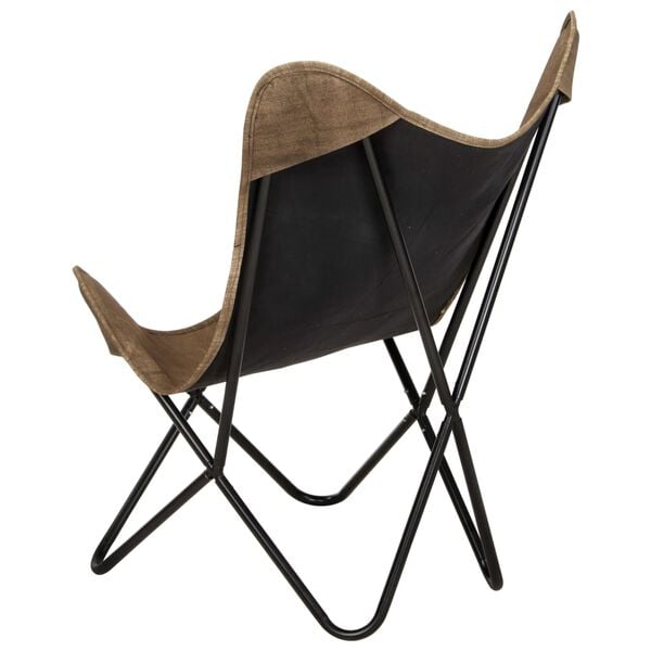 vidaXL Butterfly Chair Taupe Canvas (100% cotton) + powder-coated steel