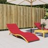 vidaXL Sun Lounger Cushion Red Oxford fabric, Foam fiber
