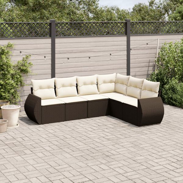 vidaXL Garden Sofa Set Brown