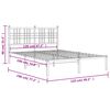 vidaXL Bed Frame Black Powder-Coated Steel Small Double Metal Bed Frame