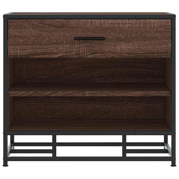 vidaXL Shoe Bench Brown Oak Engineered wood and metal Small Shoe Bench