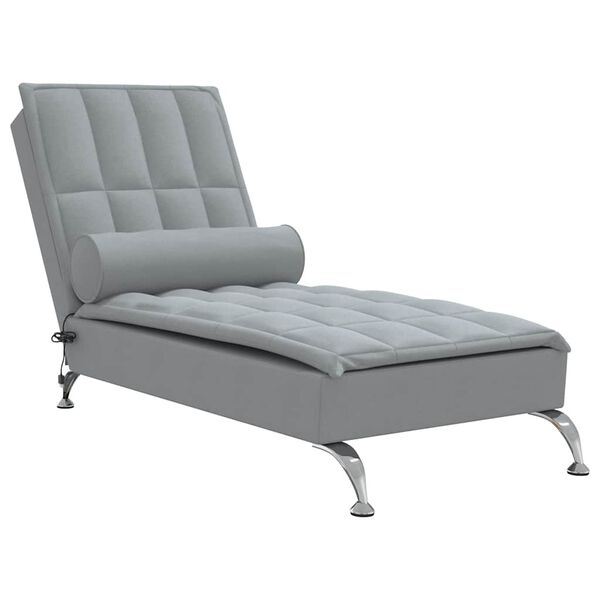 vidaXL Massage Chaise Lounge Light Grey