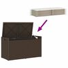 vidaXL Outdoor Storage Bench Brown PE rattan, powder-coated steel, polyester