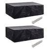 vidaXL Garden Furniture Cover Set of 2 Black Polyethylene Large