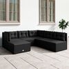 vidaXL Garden Lounge Set Black PE rattan Medium Modular