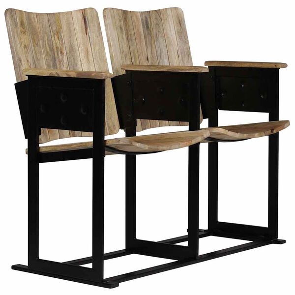 vidaXL Bench Mango Wood Solid mango wood, Steel Medium Ergonomic Bench