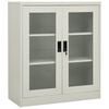 vidaXL Office Cabinet with Planter Box Light Gray 35.4"x15.7"x50.4" Steel