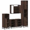 vidaXL Bathroom Furniture Set Brown Oak Engineered Wood, Metal Large