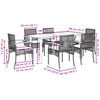vidaXL Garden Dining Set Grey PE Rattan Standard Removable Covers