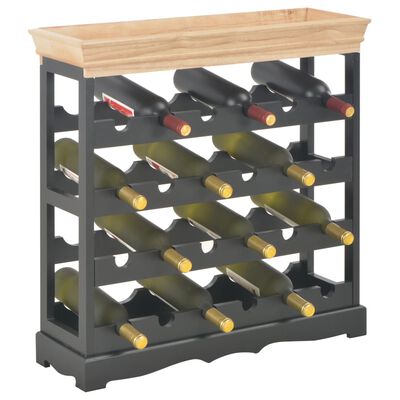 vidaXL Wine Cabinet Black 27.6"x8.9"x27.8" MDF