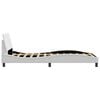 vidaXL Bed Frame White Faux leather, metal, plywood, engineered wood