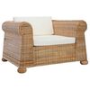 vidaXL Armchair Natural Rattan Large Removable Covers Armchair
