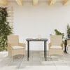 vidaXL Patio Chairs with Cushions 2 pcs Beige Poly Rattan