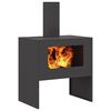 vidaXL Fire Pit Black 23.62 x 15.75 x 37.80 in Steel