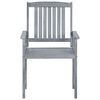 vidaXL Patio Chair Set of 2 Gray Solid Acacia wood Medium Durable