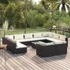 vidaXL Garden Lounge Set Black and Cream