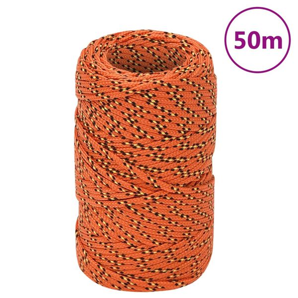 vidaXL Boat Rope Orange 0.08 " 164.0 ' Polypropylene