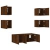vidaXL TV Wall Unit Brown Oak Engineered wood Medium TV Wall Unit