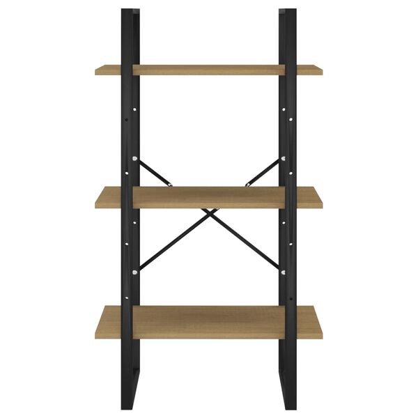 vidaXL Storage Shelf Natural wood and black Solid pine wood and metal