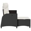 vidaXL Reclining Garden Sofa Black PE Rattan