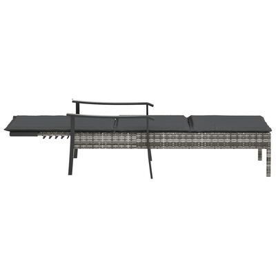 Side profile of outdoor sectional chaise with extended adjustable portion.