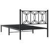 vidaXL Bed Frame Black Steel Twin Rectangular Modern Durable