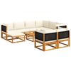 vidaXL Garden Sofa Set Black Solid acacia wood Modular Garden Sofa Set