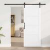 vidaXL Sliding Door White and Black 32.68 x 79.53 in Solid Pine Wood
