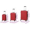 vidaXL Suitcase Set 3 pcs Red 50 x 31 x 78 cm ABS Plastic and Steel