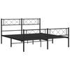 vidaXL Metal Bed Frame Black Powder-coated steel 55.1 x 74.8 in