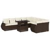 vidaXL Garden Sofa Set Brown, Cream White