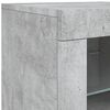 vidaXL Sideboard Concrete grey Engineered wood, Glass Large Sideboard