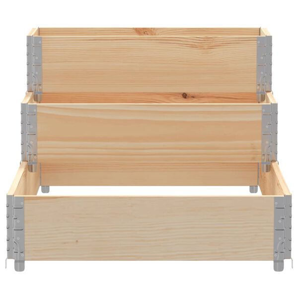 vidaXL Raised Bed Natural Wood Solid Pine Wood Medium Stackable