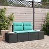 vidaXL Garden Sofa with Cushion 184 x 62 x 69 cm Poly Rattan