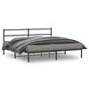 vidaXL Bed Frame Black Powder-Coated Steel Full Modern Bed Frame