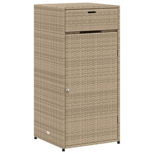 vidaXL Garden Storage Cabinet Beige PE Rattan Large