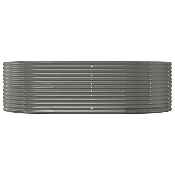 vidaXL Garden Raised Bed Grey Powder-coated steel Large Durable