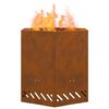 vidaXL Smokeless Fire Pit Brown 18.90 x 18.90 x 20.08 in Steel
