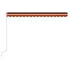 vidaXL Retractable Awning Orange and brown with white frame
