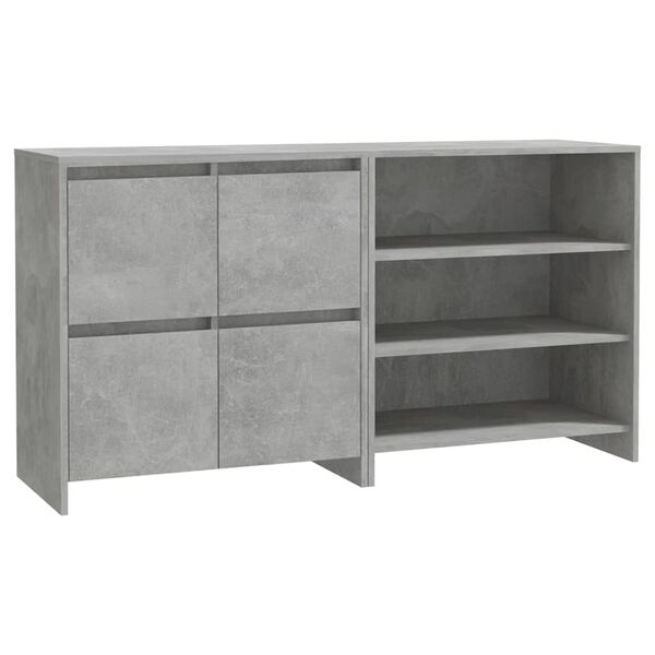 vidaXL 2 Piece Sideboard Concrete Gray Engineered Wood