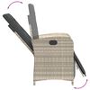 vidaXL Reclining Garden Chair Set of 2 Light grey PE rattan Adjustable